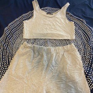 ASOS Lounge Set - Gray crop and shorts